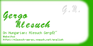 gergo mlesuch business card